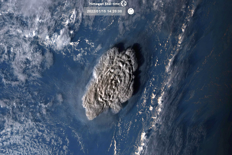 汤加火山喷发前后对比图片