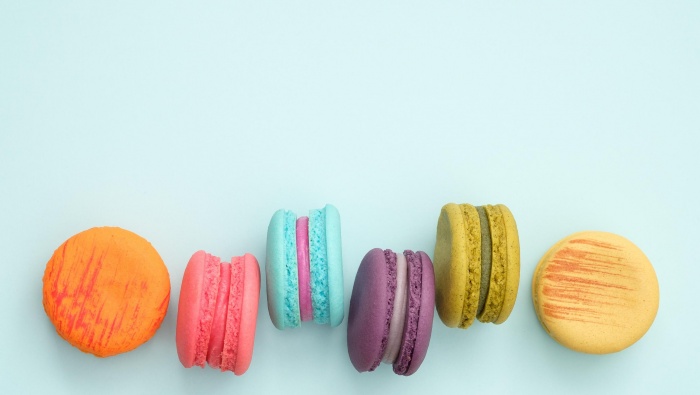 美味的馬卡龍下午茶圖片桌麵壁紙