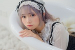 Eye-catching cos beauty maid dress up beautiful photo