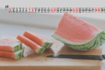 Cool watermelon desktop calendar wallpaper picture for August 2021