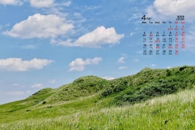 April 2022 distant prairie peaks calendar wallpaper