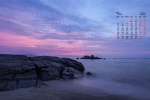 July 2021 blue theme landscape desktop calendar wallpaper