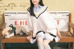 Jing Tian’s college style sexy winter photo