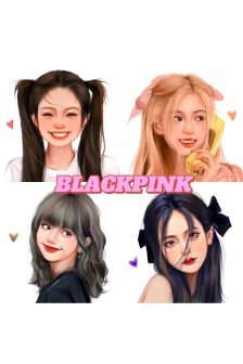 BLACKPINK動漫風手機壁紙
