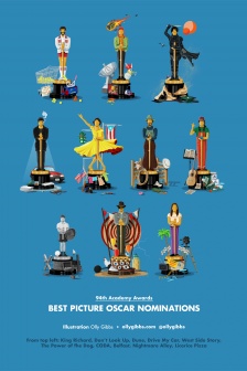 10 Oscar nominees for best picture design statuette posters