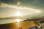 Xinjiang Sailimu Lake sunrise scenery picture wallpaper