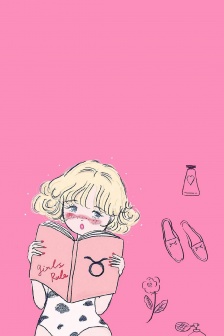 Girly cute illustration mobile wallpaper