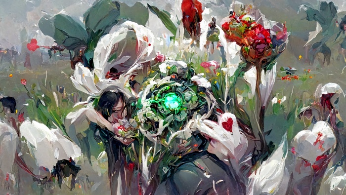 Oil painting flowers creative art pictures wallpaper