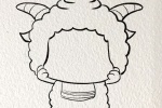 Simple drawing pictures of lazy sheep