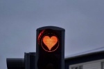 Romantic traffic lights are a beautiful love background picture