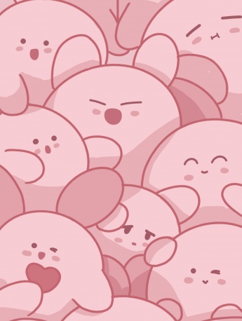 星之卡比可愛風手機壁紙