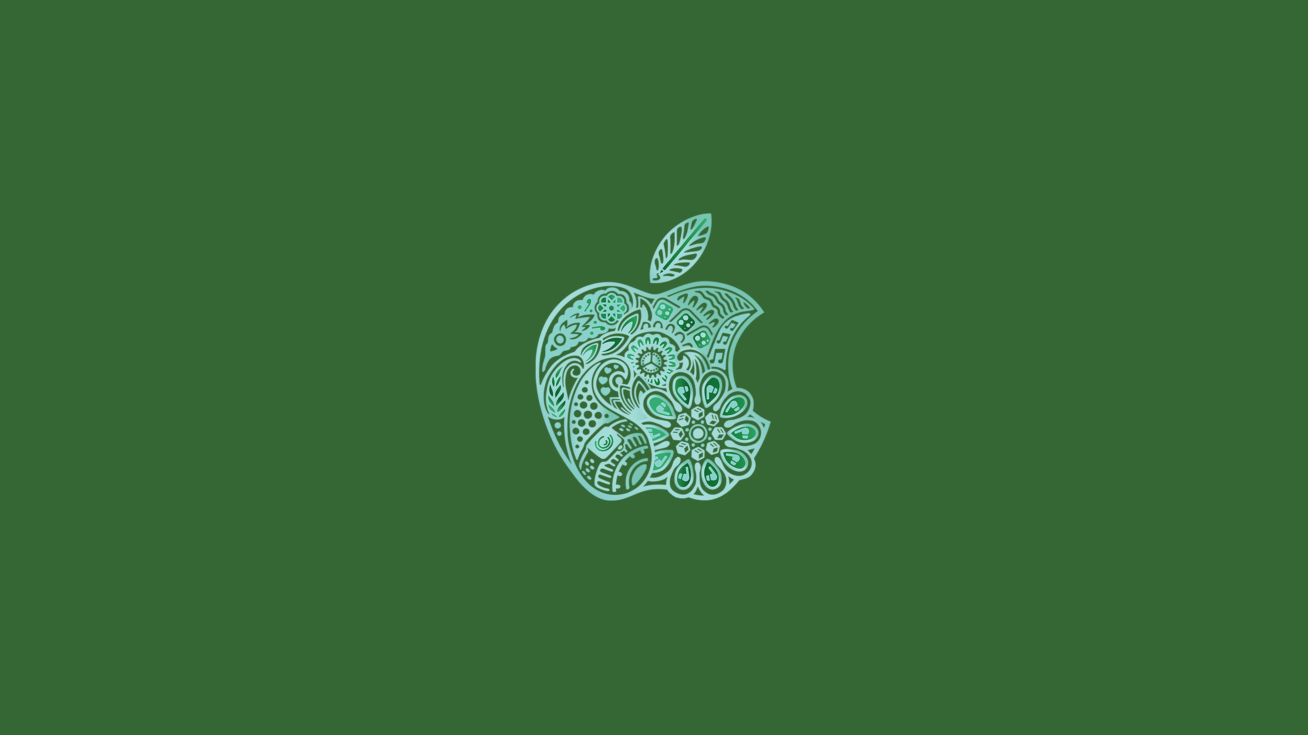 苹果主题绿色护眼电脑壁纸