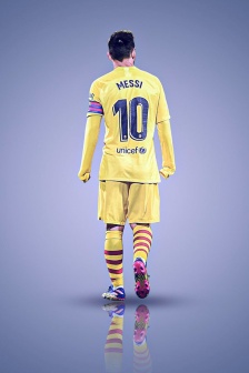 梅西10號黃色球衣高清壁紙