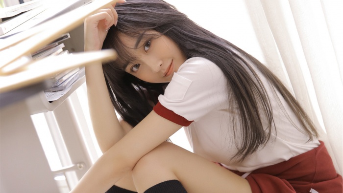 Beautiful student girl photo wallpaper