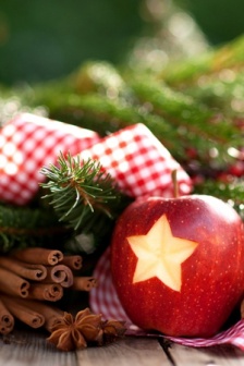 平安夜苹果背景图片素材