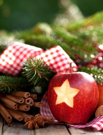 平安夜蘋果背景圖素材