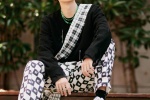 Wang Yibo handsome photo in street style black and white checkered pants
