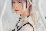 Eye-catching cos beauty maid dress up beautiful photo