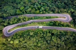 Winding road aerial photography picture material wallpaper