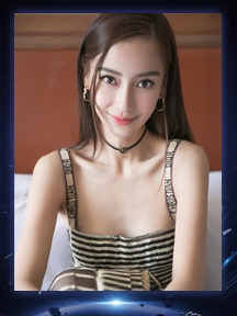 条纹连衣裙性感写真