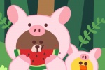 Line Friends forest animal wallpaper