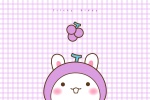 Big Tooth Rabbit Strawberry Grape Cartoon Wallpaper