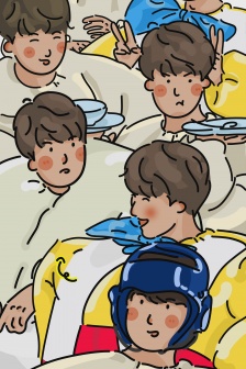 Wang Junkai cartoon style mobile wallpaper