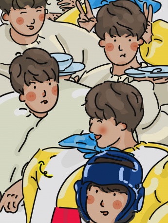 王俊凱卡通風手機壁紙