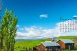 March 2022 blue sky and white clouds eye protection calendar wallpaper