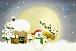 Cute snowman pictures desktop wallpaper during heavy snowfall