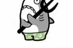 The latest version of cute little shark emoticon picture