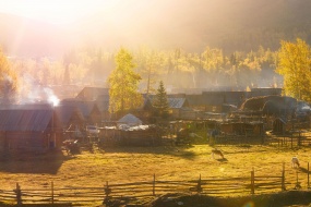 新疆阿勒泰的秋天风景图片桌面壁纸