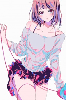 Sexy beautiful legs anime girl mobile wallpaper