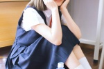 Sweet photo of a delicate and pure beauty student girl in the classroom