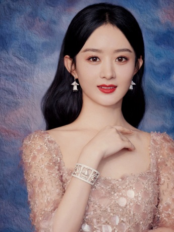 趙麗穎粉色亮片紗裙性感寫真