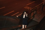 歐陽娜娜黑色吊帶性感夜拍寫真
