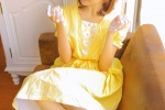 Beautiful Japanese photo of beauty in yellow dress