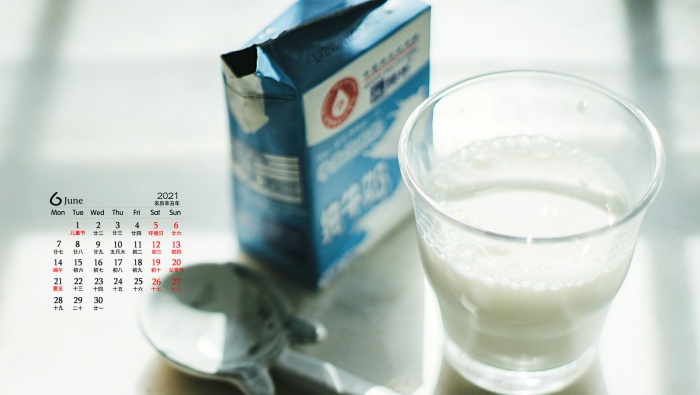 2021年6月小清新静物桌面日历壁纸