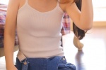 背帶褲美女吊帶馬尾唯美寫真