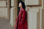 Jing Tian cool and sexy photo in red windbreaker