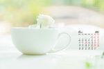 2022年4月简约白色主题日历壁纸