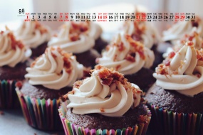 August 2021 Dessert Food Desktop Calendar Wallpaper