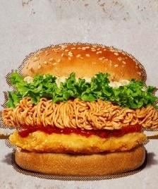 汉堡王咔咔脆鸡堡实物图