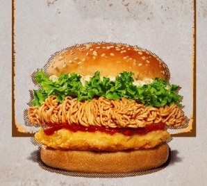 汉堡王咔咔脆鸡堡实物图