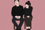 Couple illustration aesthetic mobile wallpaper