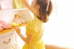 Beautiful Japanese photo of beauty in yellow dress