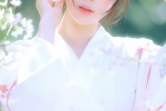 樱花和服美女写真手机壁纸