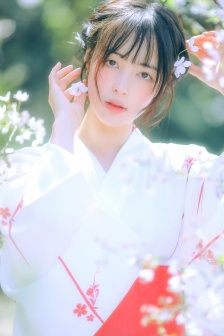 Sakura kimono beauty photo mobile wallpaper