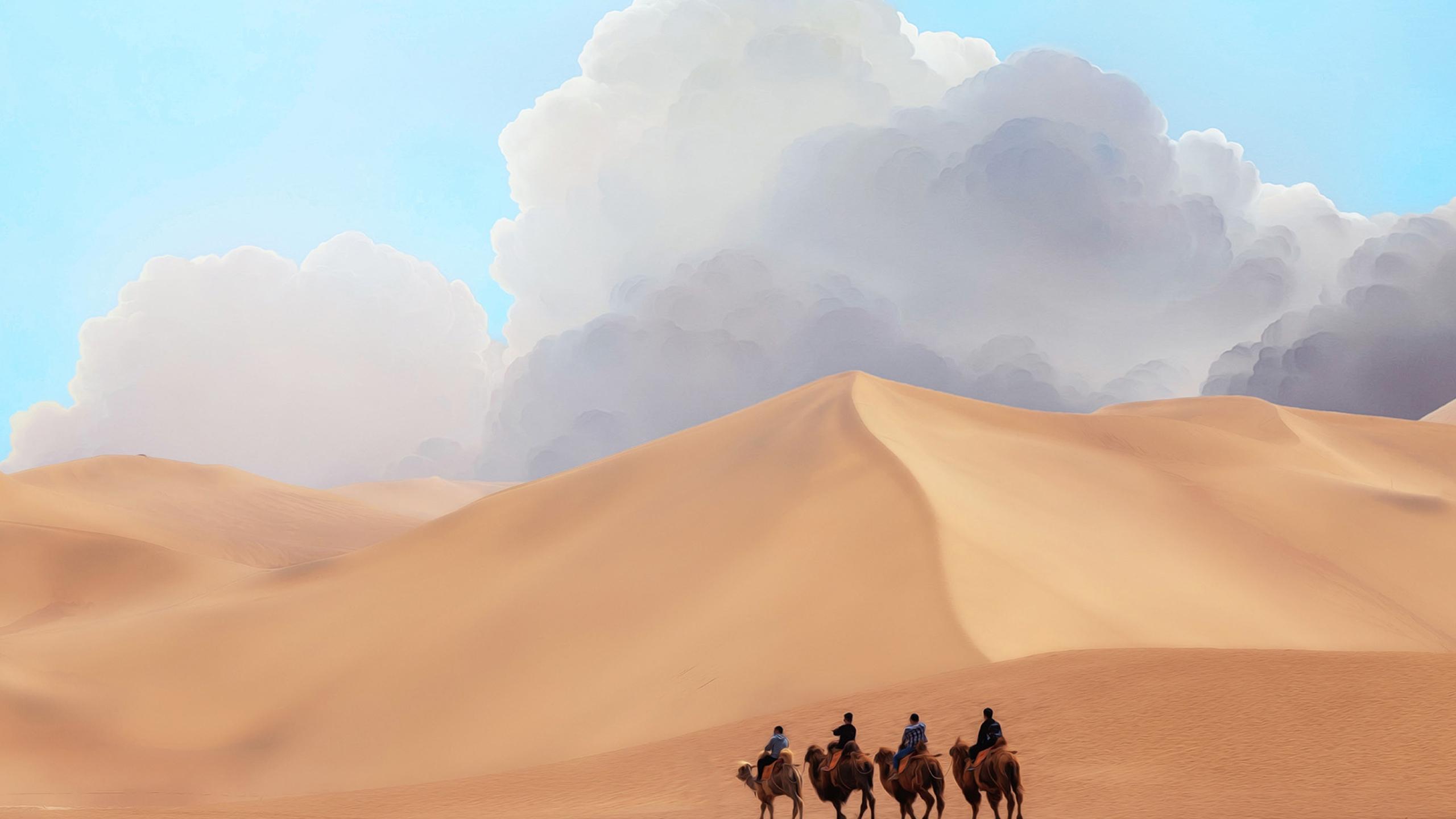 广阔无垠的沙漠图片桌面壁纸