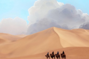 广阔无垠的沙漠图片桌面壁纸